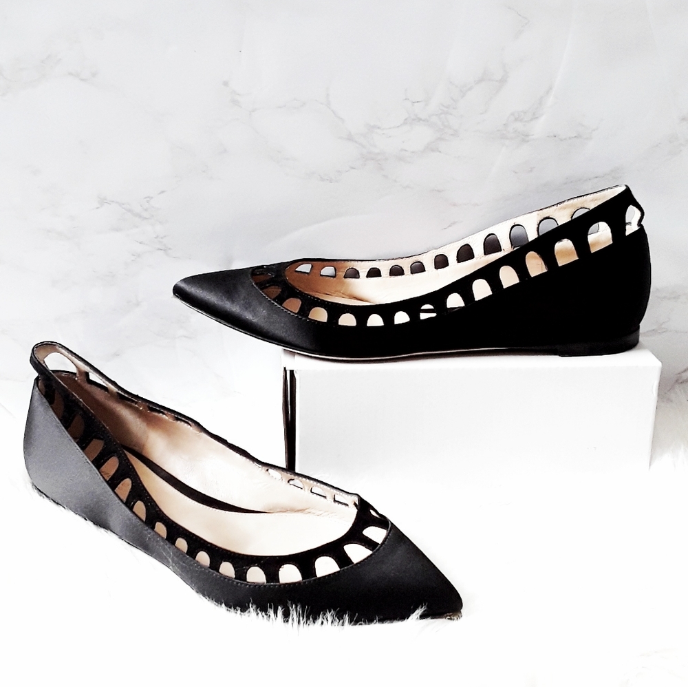 Gianvito Rossi | Black Satin Flats